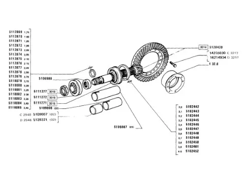 5102450 - Шайба 3,8мм толщ. подш. хвостовика моста задн. TMT7/MXMPm., T6090