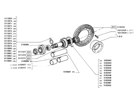 5102442 - Шайба 3,0мм толщ. подш. хвостовика моста задн. TMT7/MXMPm., T6090
