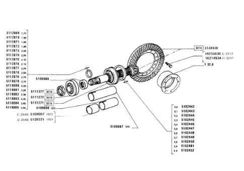 5102452 - Шайба 4,0мм толщ. подш. хвостовика моста задн. TMT7/MXMPm., T6090