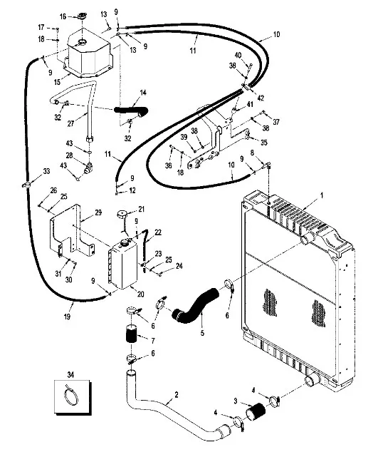 87407248 - Патрубок вод. охл. ДВС T904050/St.385,435,485